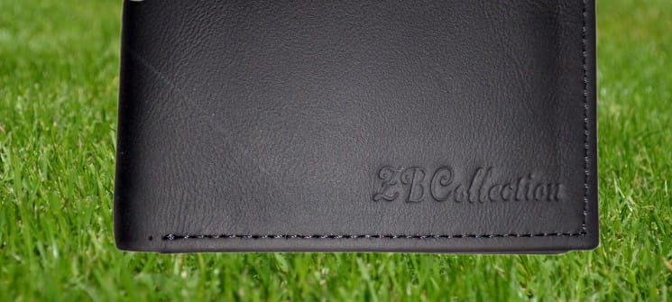 Black Leather Bifold Wallet with ID Window